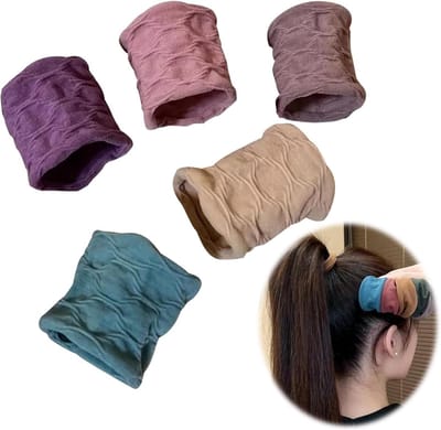 Haarelastiek scrunchie katoen stretch scrunchies voor dames met dik of krullend haar 5 stuks kleurrijk