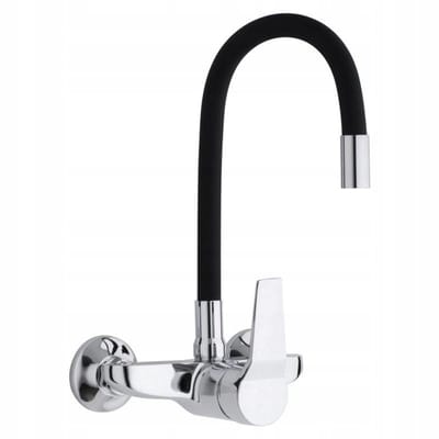 Wandkraan Keuken Zwart Flexibele Uitloop 50cm | Yoka Home ELFO