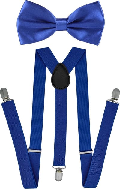 Fako Fashion® - Bretels Met Vlinderstrik - Effen - 100cm - Royal Blauw