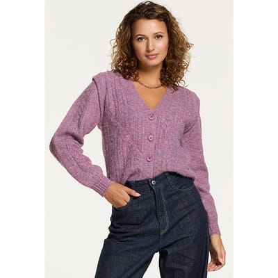Shiwi Ladies Aspen Cardigan Wine Purple Size: L | Cardigans Outlet | Dames | Paars