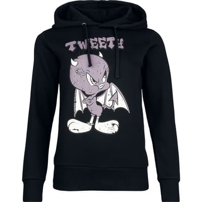 Looney Tunes Trui met capuchon - Tweety - S tot 3XL - voor Vrouwen - zwart