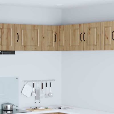 vidaXL - Wandhoekkast - PORTO - Artisan - Eiken - 57 - x - 57 - x - 40 - cm - Bewerkt - hout