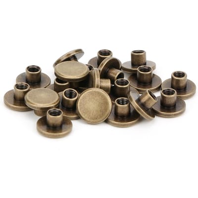 50 sets 6,5 mm messing platkopschroeven, spijkerklinknagels, DIY-lederbewerking, bevestigingsschroeven, brons black