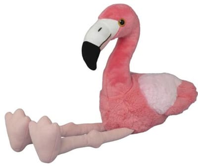 Nature Planet Knuffeldier Flamingo - zachte pluche stof - veel details - roze - 27 cm - Cadeau - Kinderen