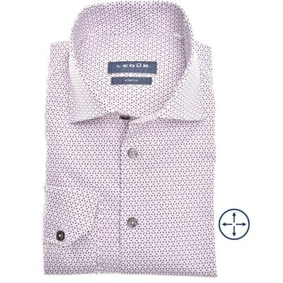 Ledûb Overhemd Fine Fantasy Pattern Subtle Cotton Stretch Donker Rood / male