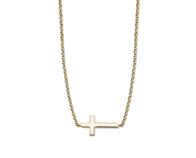 Ketting met Kruisje Zilver Gold-Plated XN011G 42-45cm