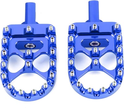 Motorfiets Voetsteunen - Voetpedaal Rijoefening - Comfortabel Rijden - 360 Graden Verstelbaar - 10mm Montagegat - Blauw