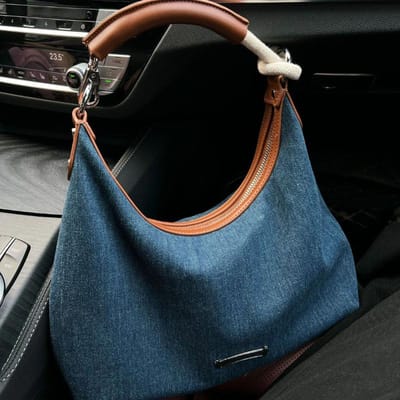 Retro Denim Draagtas Vrouwelijk High-end Niche Okseltas Schouder Messenger Tas One Size blauw