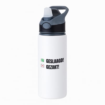 Hacebo® - geslaagd gezakt waterfles met rietje zwart - Geslaagd - cadeau geslaagd - cadeau - cadeau voor eindexamen - water fles - 650ML