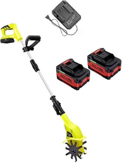 Elektrische Tuinfrees - Draadloze Handfrees - Bodem Bewerken - Verstelbare Telescoopsteel - 4.0 Ah Accu - Zwart