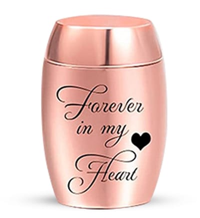 Elegante Mini Urn - 10 ML - 11*16 mm - Urn - Mini Crematie Urn - As Urn - Voor Huisdieren, Honden, Katten of Menselijk As - Crematie As - Mini Urn - Forever in my Heart - Pink