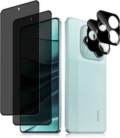 Privacy Screen Protector voor Xiaomi Redmi Note 14 5G - 2 Pack, Anti-Scratch, 9H Hardheid, Tempered Glass, Camera Lens Bescherming, Anti-Spy Beveiliging