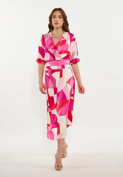 Faina Blouse Dames Roze Veelkleurig