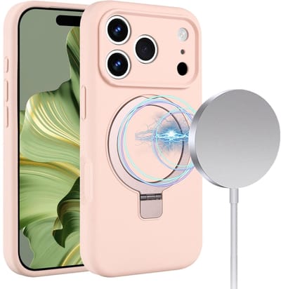 Geschikt voor iPhone 17 Pro Max hoesje – Solidenz Roze MagSafe Kickstand Case – Schokbestendige Backcover