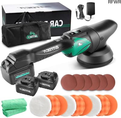 RFWR® Accu Polijstmachine met LCD Snelheidsindicator - 8mm Orbital Polijstmachine voor Auto's