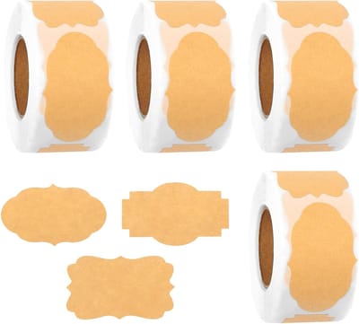 1000 Zelfklevende Jamlabels, Kraft Stickers voor Potten, Cadeauzakken en Enveloppen, Perfect voor Organisatie en Labeling