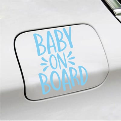 Bumpersticker - Baby On Board - 13 X 10 - Licht Blauw