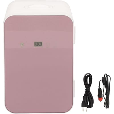 Mini Koelkast Roségoud 8L Digitaal Display Desktop Koeler Warmer met Voertuigkabel voor Reizen