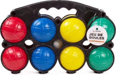 Benson 9-delige Jeu de Boules set - kunststof - lichtgewicht - inclusief opbergrekje
