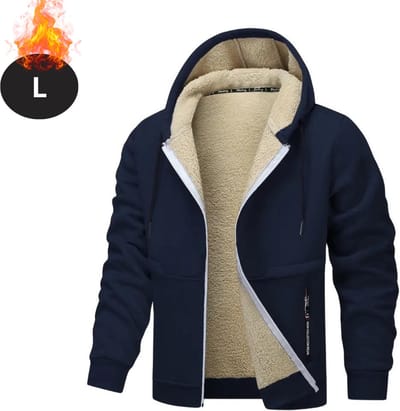 Livano Winterjas - Parka - Heren - Winter - Fleecejas - Volwassen - Stijlvol - Met Capuchon - Gewatteerde Jas - Marineblauw - L