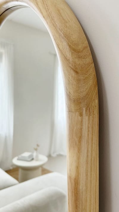 Nordic Style® Ovale spiegel 170x50cm - Naturel Grenen hout - Scandinavische Spiegels - Ovaal - Pas spiegel - Staande spiegel - Kleedkamer spiegel - Pas