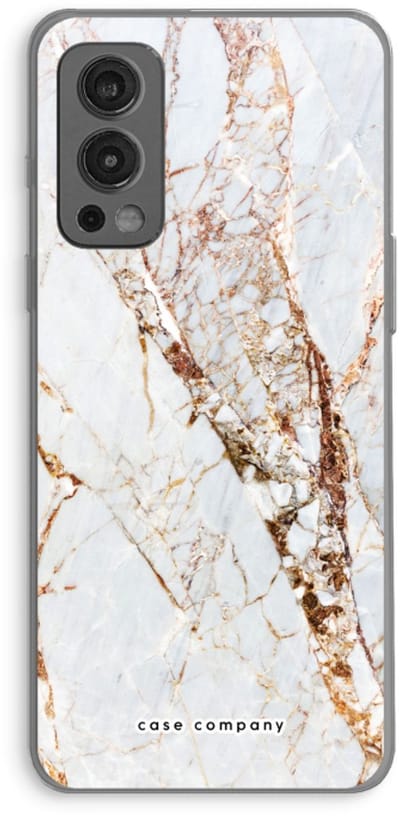 Case Company® - Hoesje geschikt voor OnePlus Nord 2 5G hoesje - Goud marmer - Soft Cover Telefoonhoesje - Bescherming aan alle Kanten en Schermrand