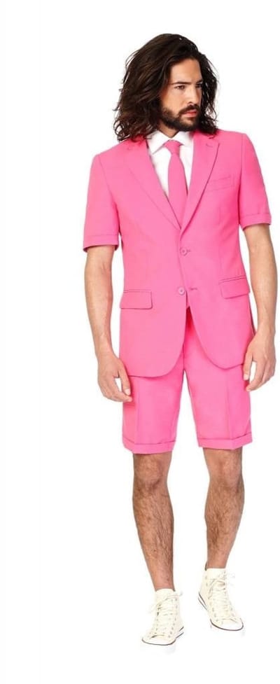 OppoSuits SUMMER Mr. Pink - Heren Zomer Pak - Carnavalskleding - Casual Effen Gekleurd - Roze - Maat EU 46
