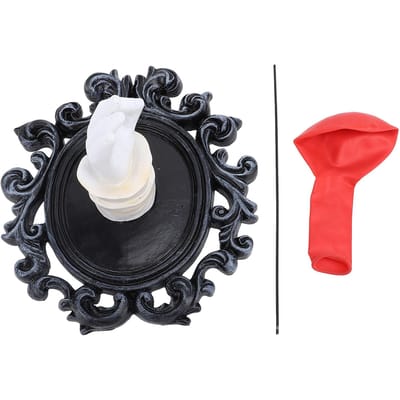 Gotische Hars Muurkunst Decoratie Ornament 3D Hand Rode Ballon Muur Esthetisch Beeld voor Feestelijk black
