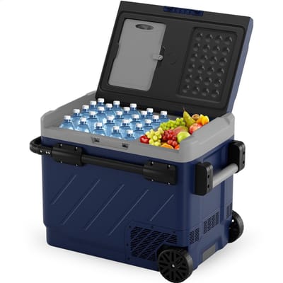 Auronic Compressor Elektrische Koelbox met Wielen - Vriezen en Koelen - 58L - 69.2 x 45.3 x 58 cm - Blauw