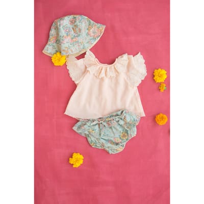 Louise Misha Sun Hat Lajik Water Jodhpur Flower Size: 10-12Y | Accessories Outlet | Unisex | Blauw