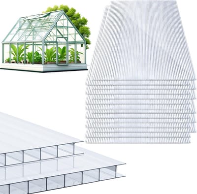 Dubbelwandige Polycarbonaat Platen Transparant voor Kassen en Tuin - 14 Stuks in Totaal