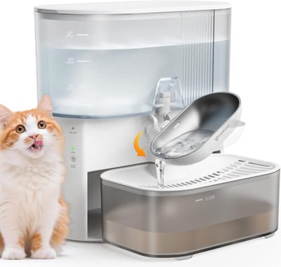 Draadloze Kattenfontein met 2000mAh Accu, RVS Kom, 3.5L Capaciteit en Filterloos Systeem voor Gezond Water