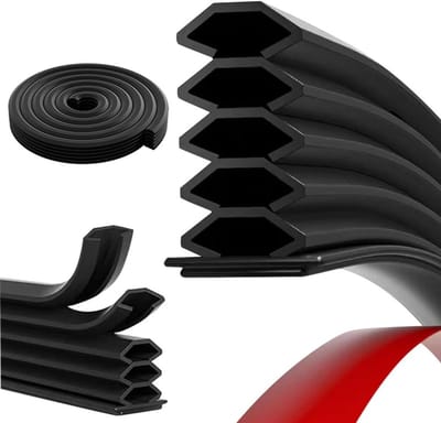 Dichte en Geluidsisolerende Tape 10mm x 15mm, Zwart, Waterdicht, Voor Deuren en Ramen, 6 m Lang