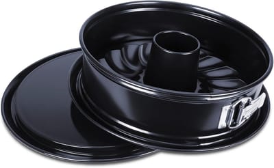 Ronde Springvorm met Platte en Buisbodem 26 cm Emaille Zwart