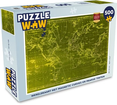 Puzzel Wereldkaart - Vintage - Paars - Legpuzzel - Puzzel 500 stukjes