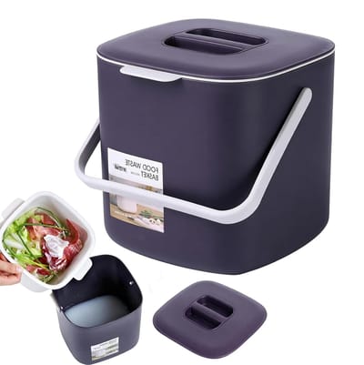 Slaapkamer Prullenbak - Afvalemmer Bureau - Hygiënisch Afvalbeheer - Luchtdicht Deksel - 18 cm hoog - Wit