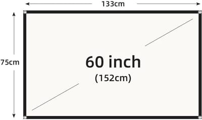 Projectiescherm - Beamer Scherm - Thuisbioscoop Ervaring - Anti-Licht Raster - 120 inch - Wit