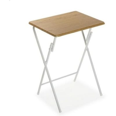 Table Pliable - VERSA - Marron Glacé - Métal - Bois MDF - 37,5 x 65,5 x 47,5 cm marron