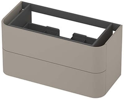 INK - Afgeronde Onderkast Gelakt 2 Laden Softclose Tbv Grepen - 1000x450x520 Mm - Mat Creme Cotton