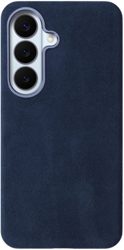 Rosso Avanti Hoesje Geschikt voor Samsung Galaxy S26 | Compatibel met MagSafe / Qi2 | Echt Italiaans Alcantara | Back Cover | Beschermhoes | Blauw