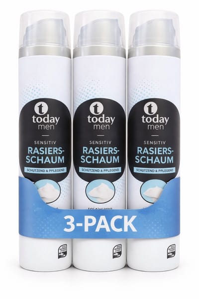 Today Men Scheerschuim Sensitive Aloe Vera – 3-Pack (3 × 300 ml)