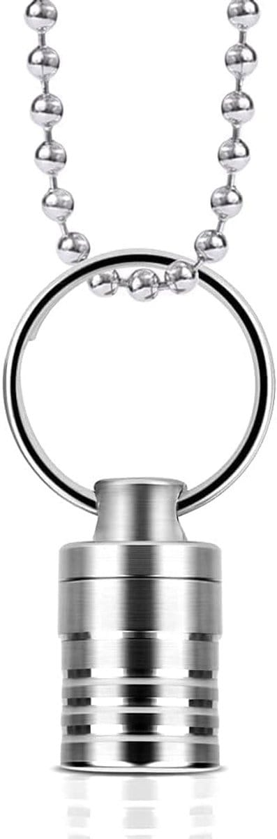 Mini Titanium Metalen Pillendoos met Sleutelhanger, Waterdichte Kleine Tabletbox, Ideaal voor Reizen en Organisatie van Medicijnen