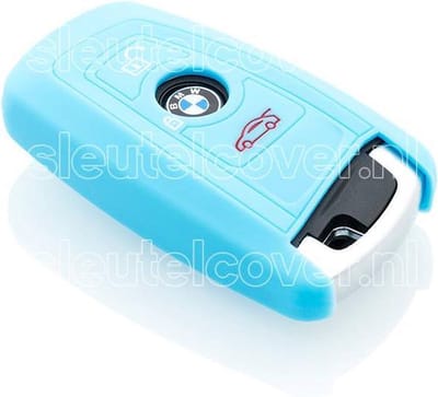 Autosleutel Hoesje geschikt voor BMW - SleutelCover - Silicone Autosleutel Cover - Sleutelhoesje Lichtblauw