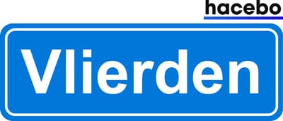 Hacebo - Plaatsnaam Sticker - 29x10 CM - Vlierden sticker - Verkeersborden sticker - grappige cadeaus - Vlierden