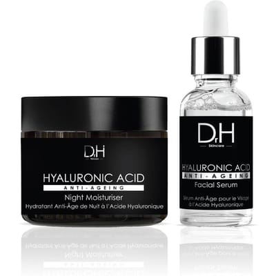 Dr H Anti-aging gezichtsserum met hyaluronzuur 30 ml + nachtcrème met hyaluronzuur 60 ml