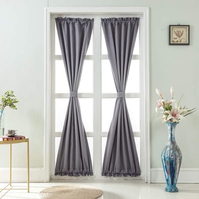 Unyqoos ® Elegant Verduisterend Deurgordijn voor Franse Deuren en Schuiframen in Stijlvolle Grijze Tint