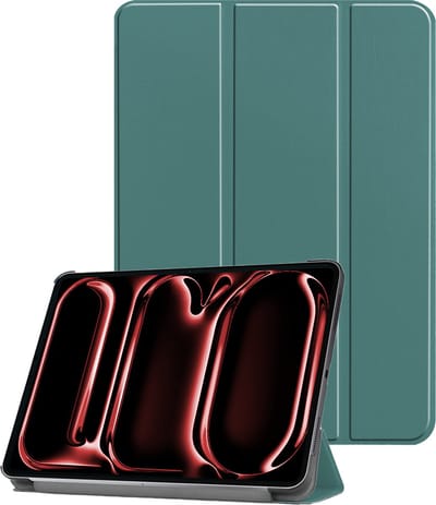 Hoes - Geschikt voor Apple iPad Pro (2024/2025) - 11 inch - Dun & Stevig - Trifold Bookcase - Hard Cover - Hardcover Book Case - Tablet Hoesje - Donkergroen