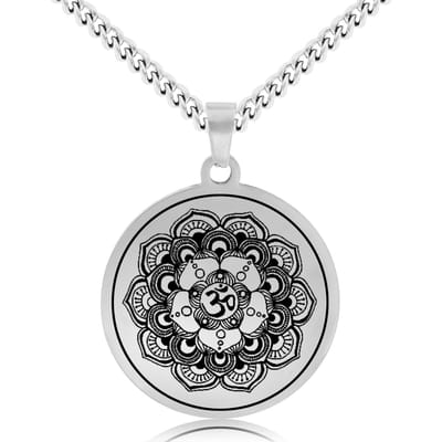 Kruin Chakra (Sahasrara) Ketting - Zilverkleurig Talisman - Roestvrij Staal - Spiritueel Cadeau - Pax Amare