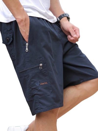 Livano Korte Broek Heren - Cargobroek - Spijkerbroek - met Zakken - Volwassenen - Jongens - Shorts - Lichtgrijs - Maat S