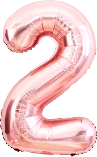 Jumada's - Feestelijk - Cijferballon - Folieballon - 70cm - Roze Goud - Nummer 2